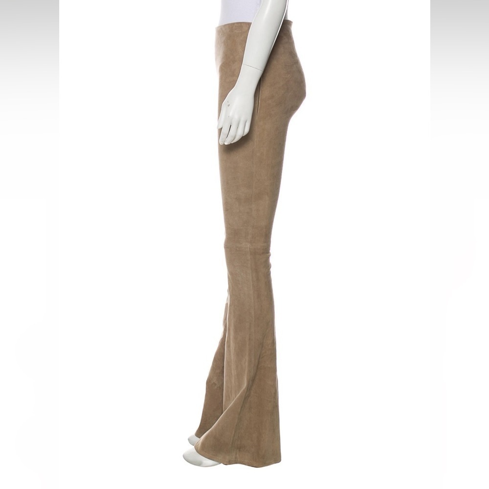 Sablyn Suede Leather Flared Pants - taupe - perfect condition - Picture 3 of 5